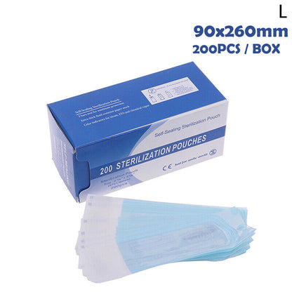 200Pcs Disposable Sterilization Disinfection Bag Set Nail Tool Sterilizer PP Bag