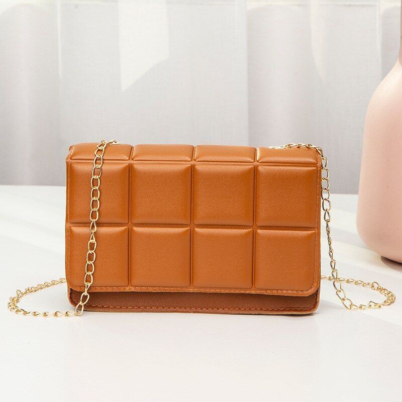 Synthetic Leather Shoulder Bag Chain Rhomboid Crossbody Purse Handbags Phone Bag