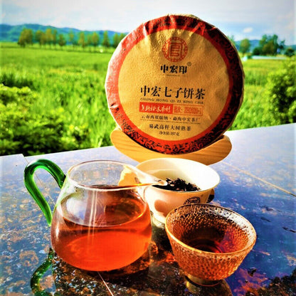 Zhonghong Ying Yunnan Qizi Cake Tea Organic Tea Ancient Tree Pu'er Tea 357g