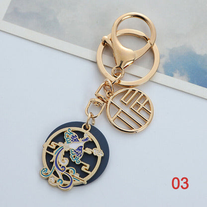 Unique Fox Dragon Panda Keychain Cute Drop Oil Key Chain Bag Car Key Decoration