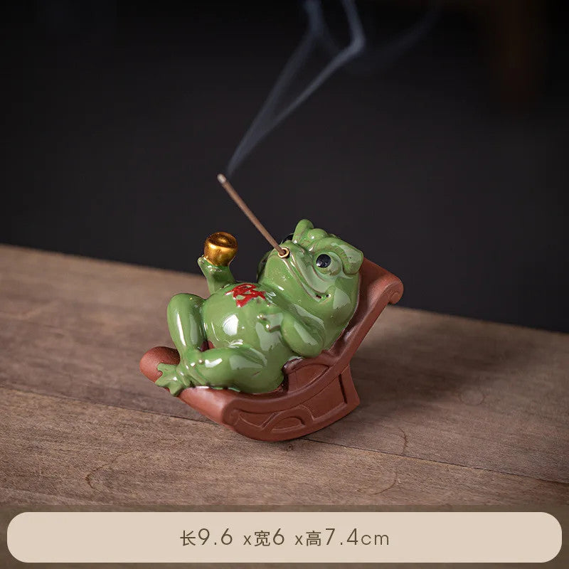 Toad Tea Pet Decoration Attracting Wealth Toad Tea pet incense holder Decoration