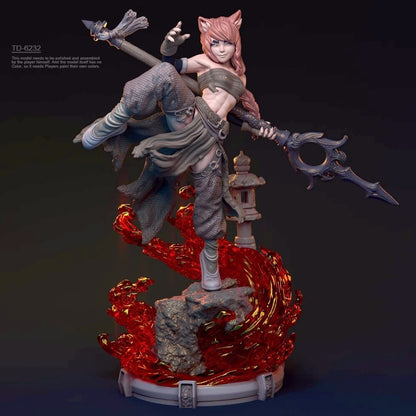 1/24 resin figure model kit Fantasy Martial Arts Girl 3D Printing Unassembled