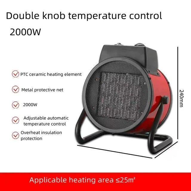2000/3000W Portable Electric S Heater Garage Hot Air Fan for Indoor Large Room