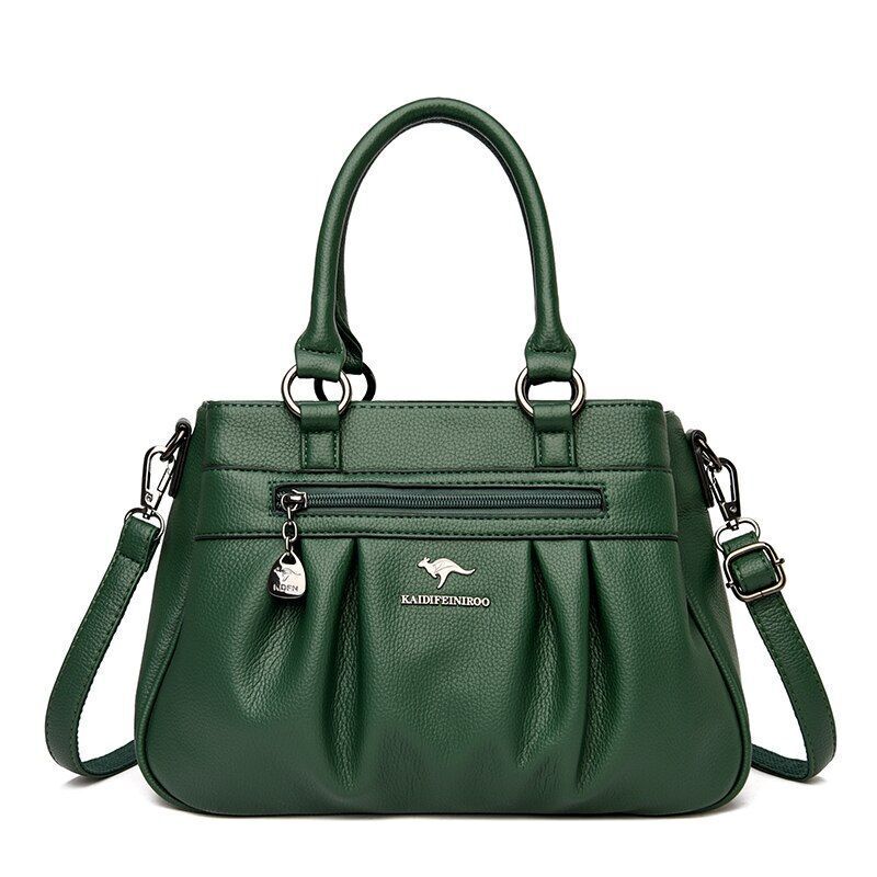 Handbag 3 Layers Leather Bags Big Capacity Tote Bag Women Vintage Shoulder Bags