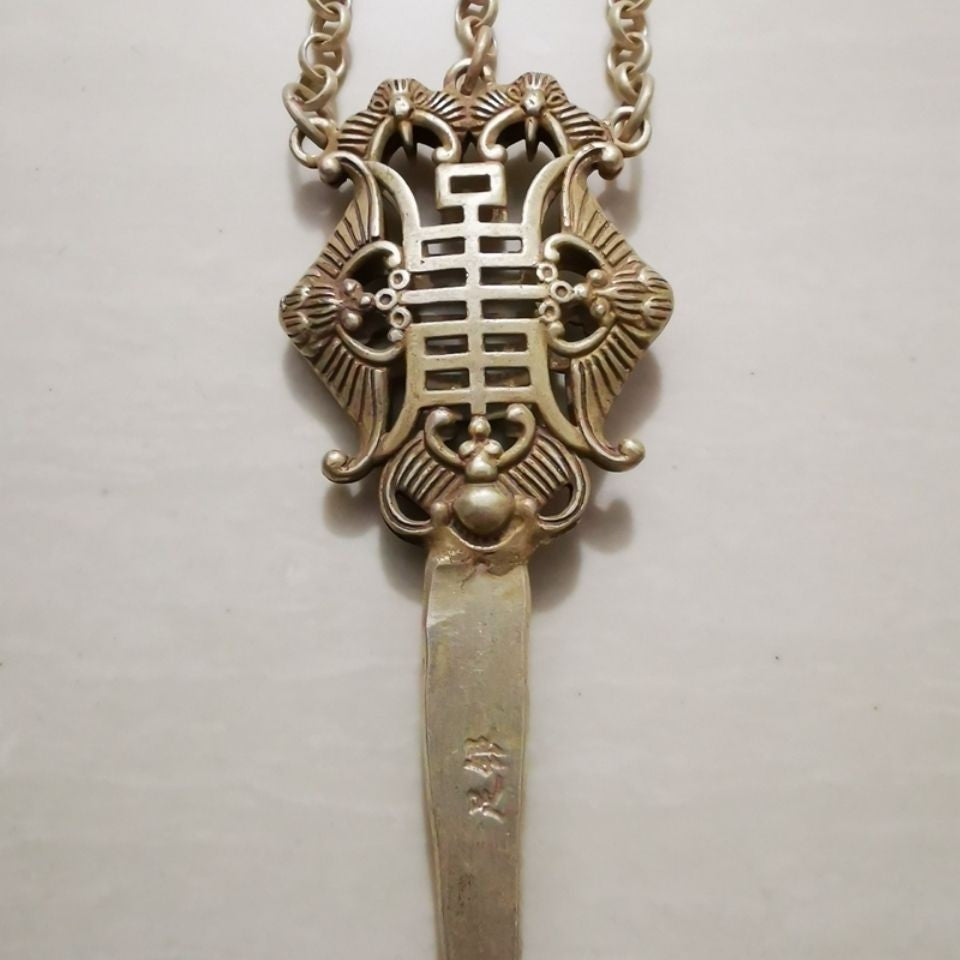 Chinese Vintage Style Silver Plated Hairpin Hollow Carved Hair Stick