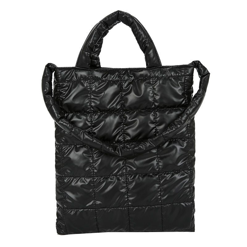 Large Shoulder Bags Waterproof Nylon Purses Cotton Feather Down Bag 36*13*27 CM