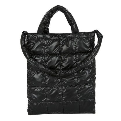 Large Shoulder Bags Waterproof Nylon Purses Cotton Feather Down Bag 36*13*27 CM