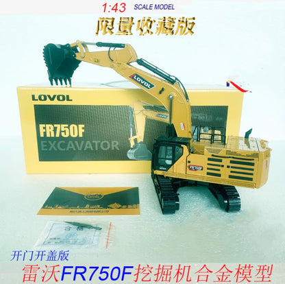1:43 37CM LOVOL FR750F Excavator Construction Equipment Machinery Diecast Model