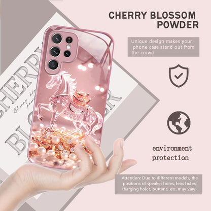 For Galaxy S26 Ultra/25/24/23 Metal &Glass Painted Dragon Shockproof Phone Case