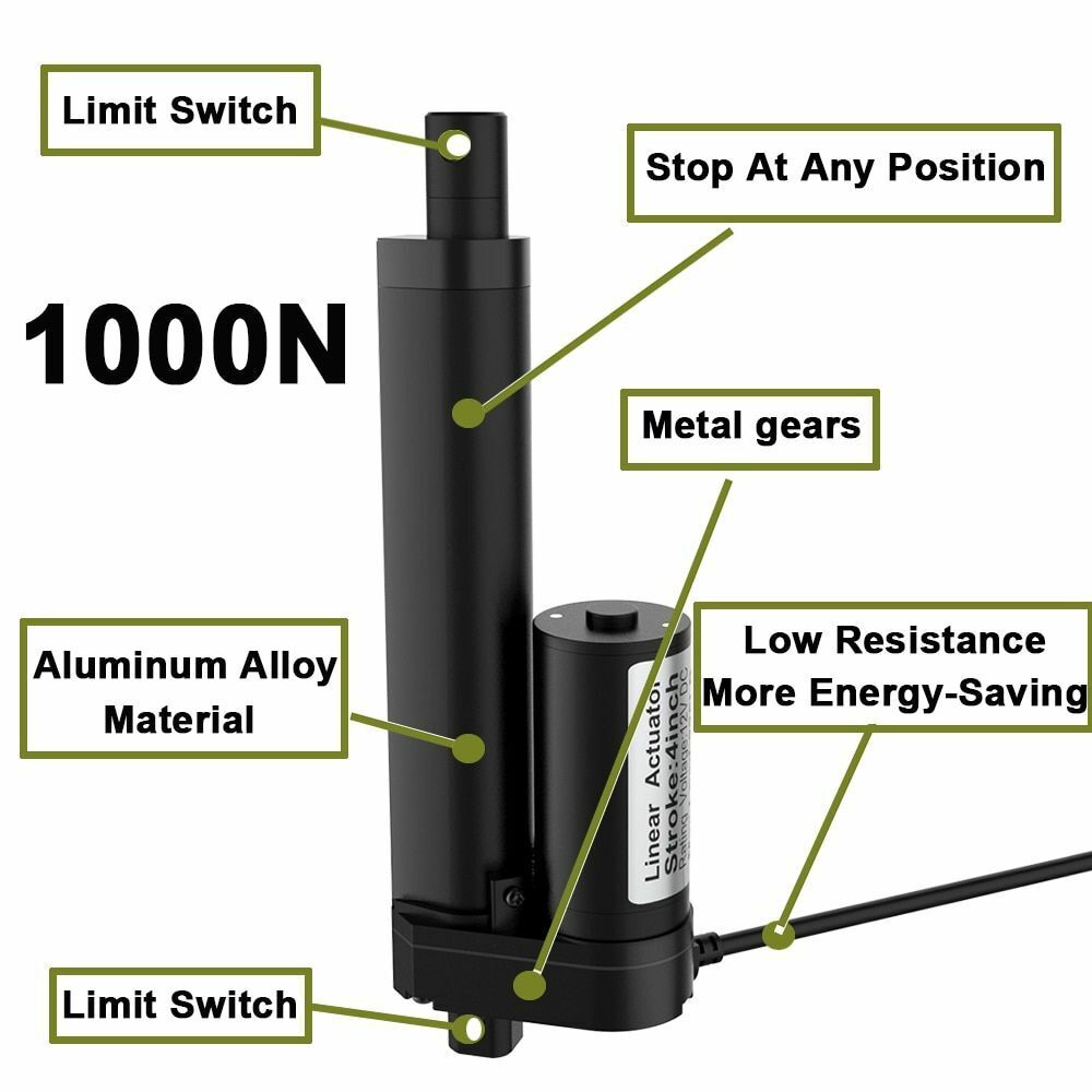 12V Linear Actuator 50mm 100mm 150/200mm Stroke Drive Electric Motor Controller