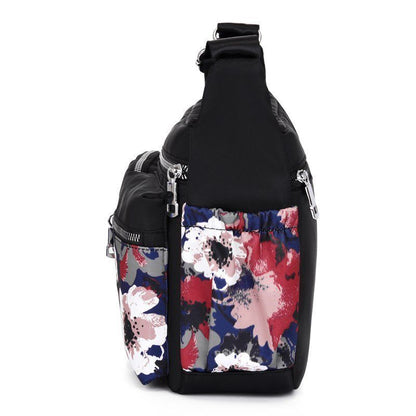 Crossbody Bag Waterproof Nylon Flower Shoulder Messenger Casual Ladies Handbag