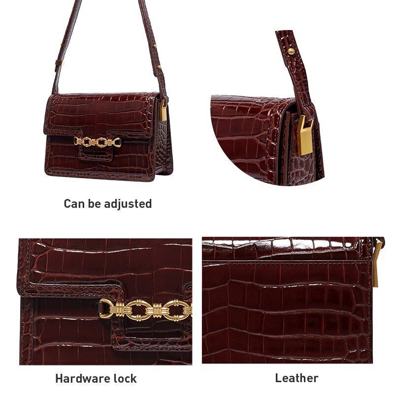 Handbag Fashion Split Leather Purse Shoulder Pouch Messenger Bag Polyester Flap