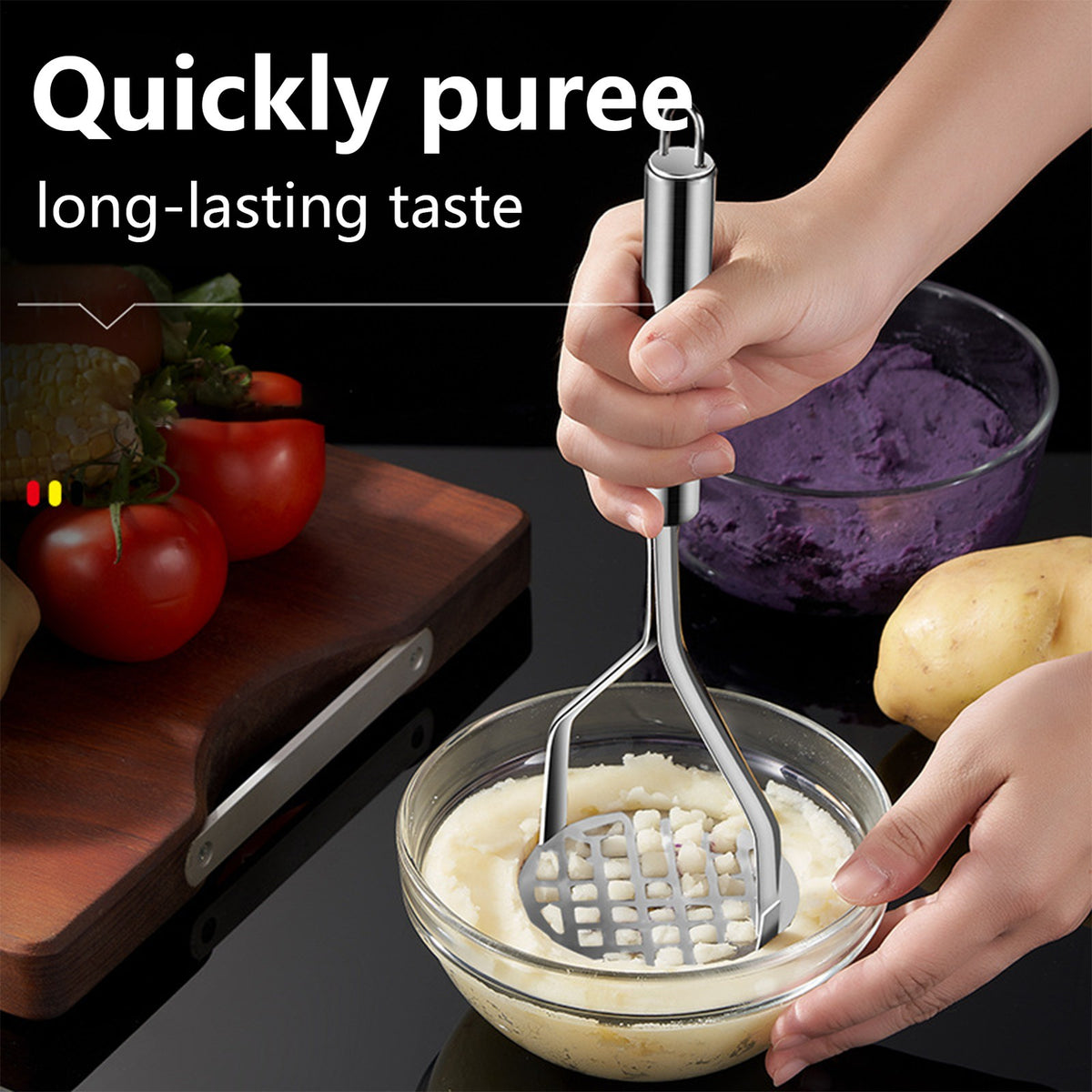 Stainless Steel Manual Potato Press Kitchen Tool Potato Masher Home Food Grater