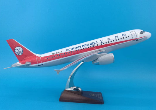 47CM SICHUAN AIRLINES AIRBUS A319 B-6419 Passenger Airplane Resin Aircraft Model