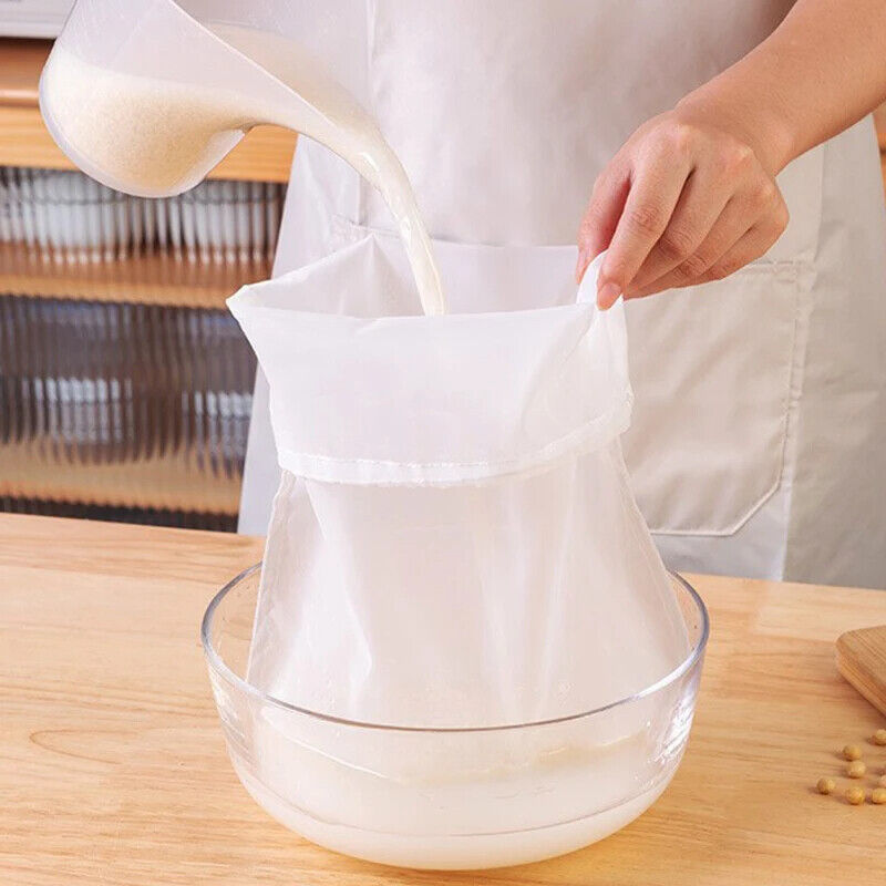 Strainer Bags Fine Nylon Reusable Nut Milk Unbleached Food Cheese Yogurt Filters