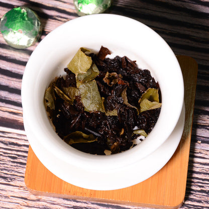 500g Yunnan Lotus Leaf Mini Tuo Tea Cake Gold Brick Pu-erh Tea Ripe Tea Loose