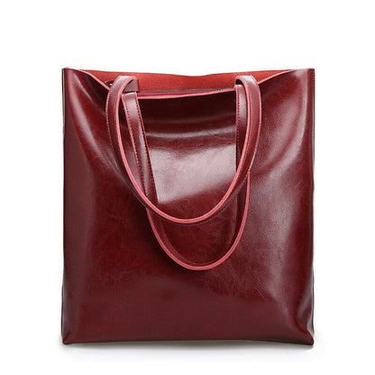 Cow Leather Bag Handbags Large Vintage Female Shoulder Bags Tote Purse Polyester