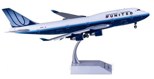 1:200 35CM JC Wings UNITED BOEING 747-400 Airplane Flap DownDiecast Plane Model