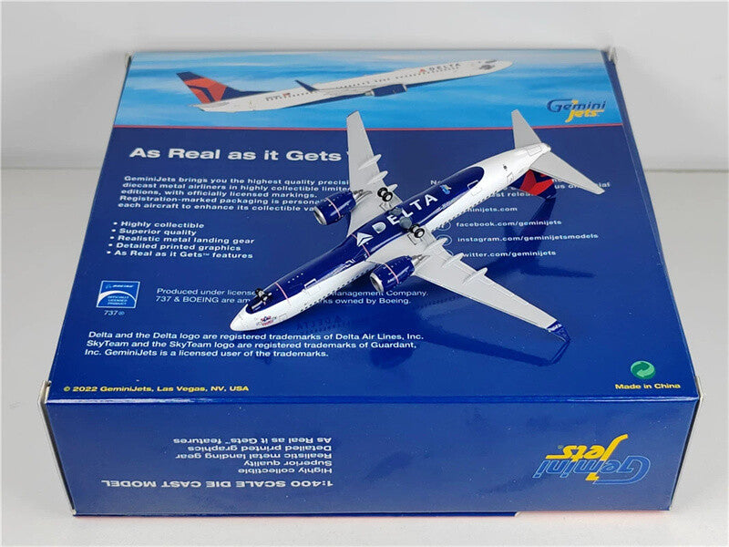 GeminiJets for DELTA for BOEING B737-800W N3746H 1/400 Aircraft Pre-built Model