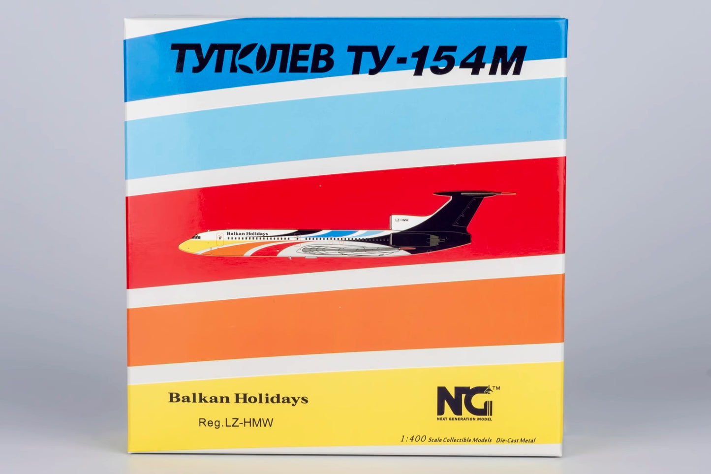 1:400 NG Model Balkan Holidays Tupolev TU-154B Passenger Airplane Diecast Model