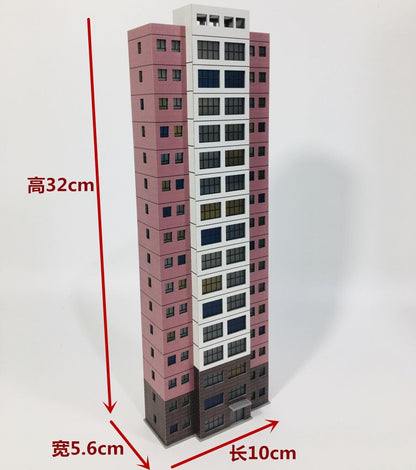 N Scale High-rise Office Building Model City Railway House Scene Model