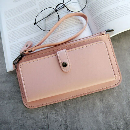 Lady Handbag Female Card Wallet Handbag Clamps Billfold Cash Clip Women Purse PU