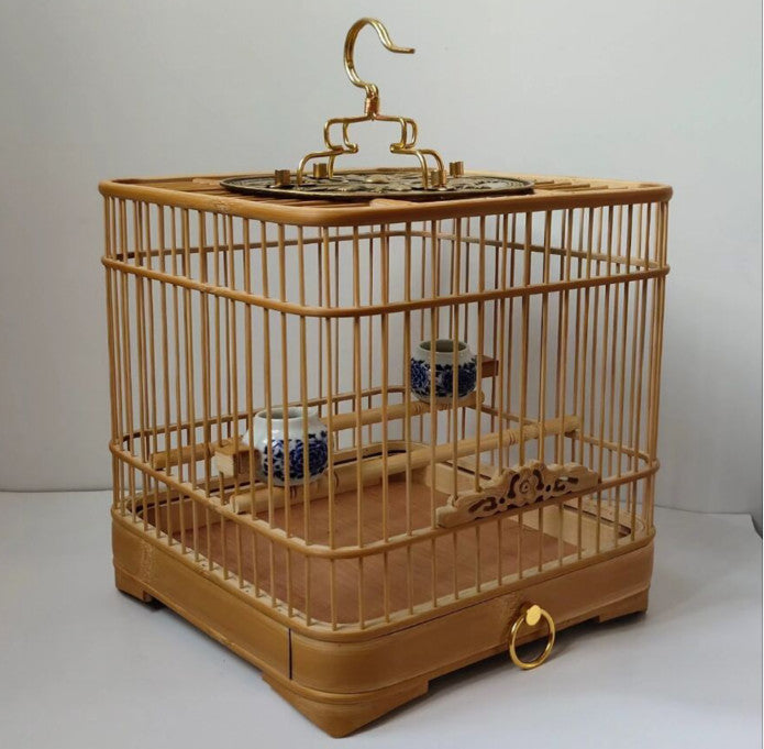 Exquisite Handmade Chinese Bamboo Wood Bird Cage Birdcage