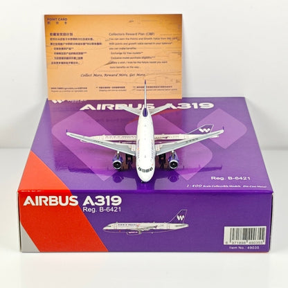 1:400 NG Models West Air Airbus A319 B-6421 Diecast Aircraft Plane Model