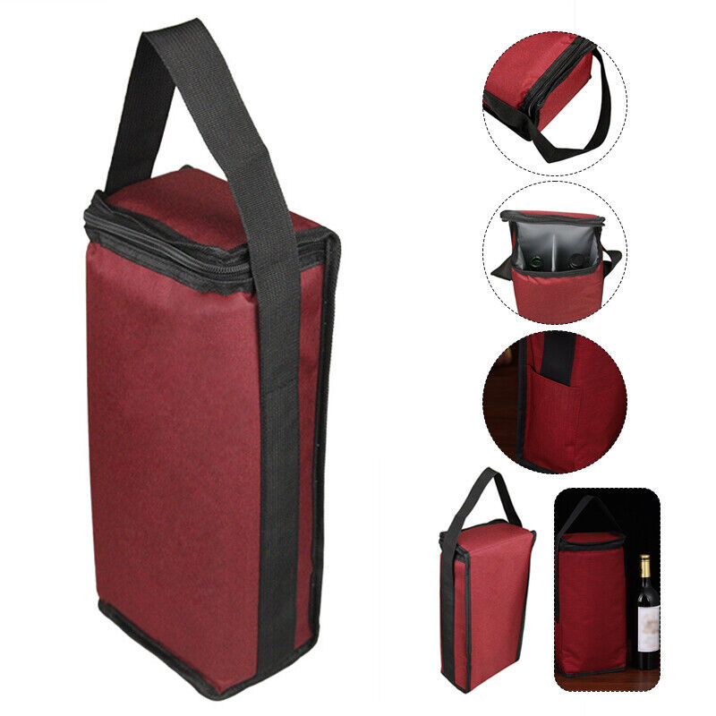 Portable Wine Two-compartment Insulation Thermostat Bag Carrier Summer Cool