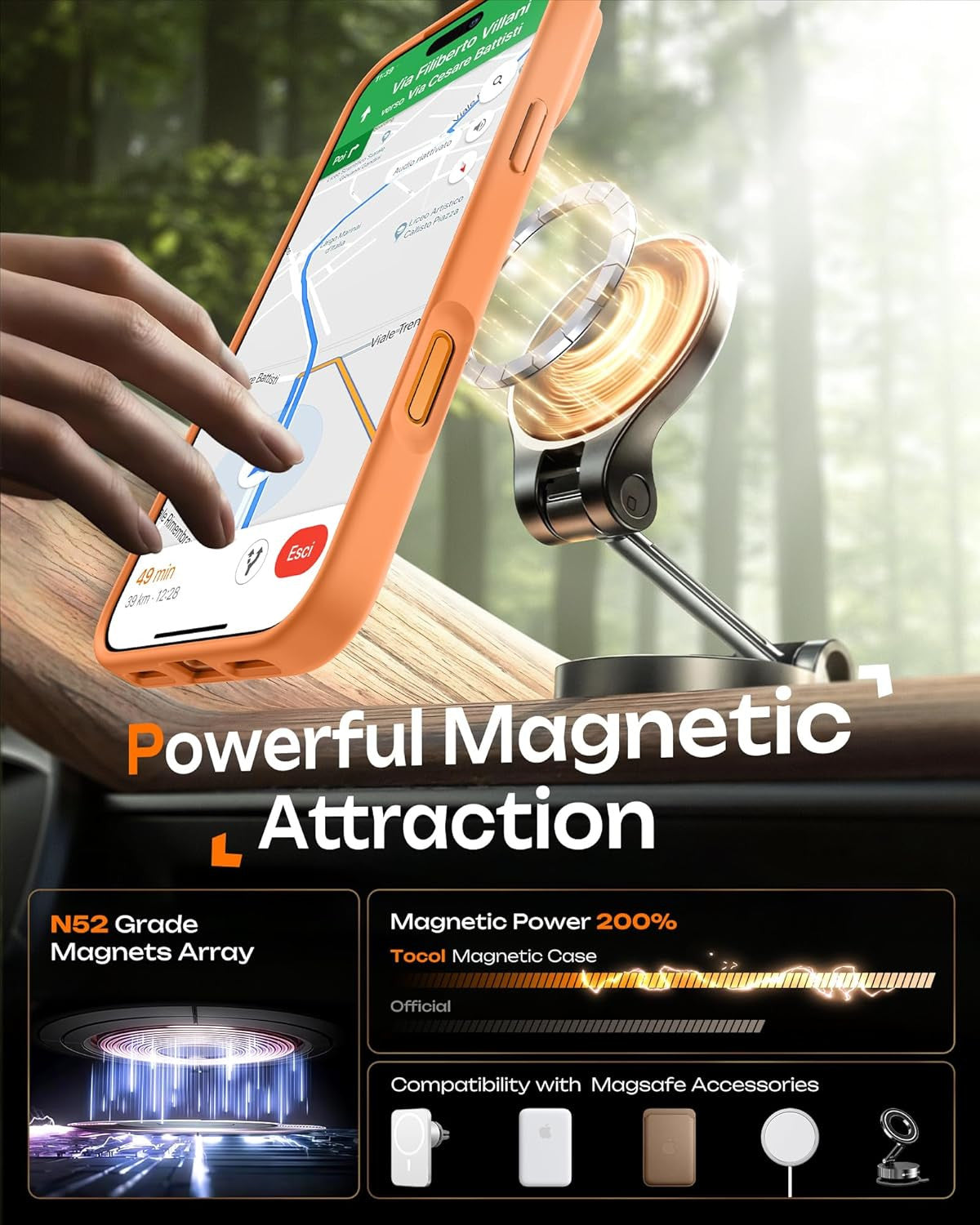 for Iphone 17 Pro Case, Full Camera Protection, Built-In Magnetic Ring, Compatib