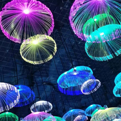 1 Piece Jellyfish String Light Colorful Fiber Optic Waterproof Garden Decor Lamp