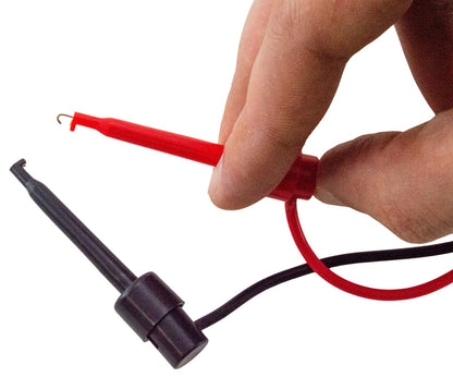 2 Red & 2 Black Minigrabber IC Hook to Male Jumper Pin for Breadboard Test Leads