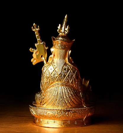 5.9inch Buddhism Buddha Statue Golden Lotus Master Spirituality Ornament
