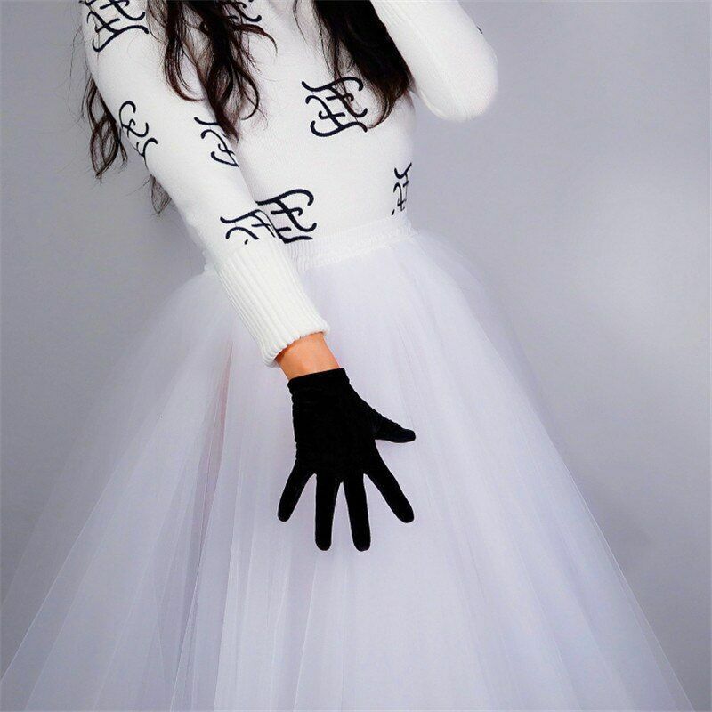 Fashion Velvet Gloves 22/40/50/60/70cm Long Opera Women Elastic Touchscreen Mitt