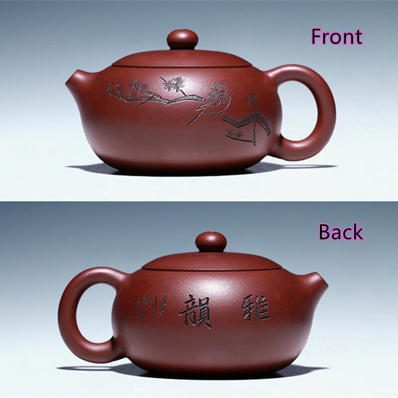 True Yixing Zisha Tea Pot flat xishi pot Marked Master Handmade Chinese tea pots
