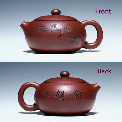 True Yixing Zisha Tea Pot flat xishi pot Marked Master Handmade Chinese tea pots