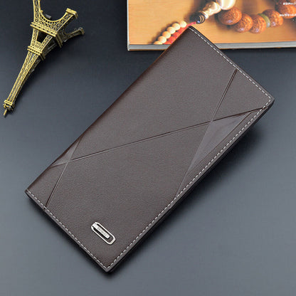 Men's Bifold Leather Wallet Long Zip Clutch Purse Credit Card Holder Handbag