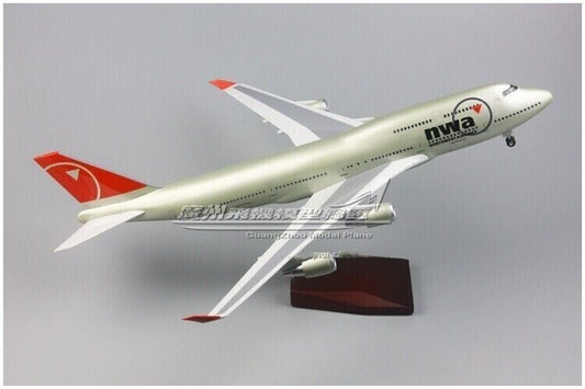 1:150 47CM NWA BOEING 747-400 Airplane Led Sound-controlled Light Resin Model