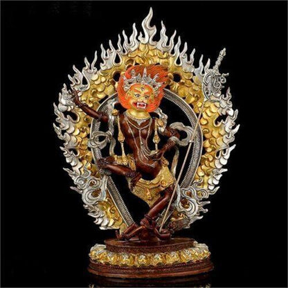 38cm Copper Simhavaktra Dakini Statue Tibetan Buddhism Simhamukha