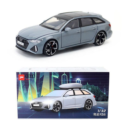 1:32 Diecast Audi RS6 2022 Metal Car Model Toy Door Open Sound Light Gift