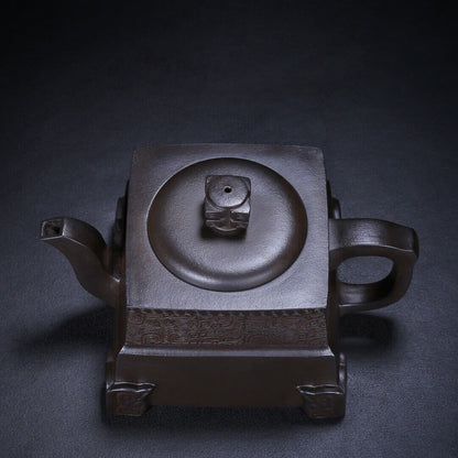 Chinese Yixing Zisha Clay Handmade Exquisite Teapot （四方清影 底款：徐汉棠）