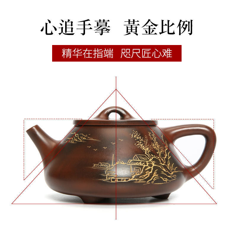 Chinese Ceramic Tea Pot Handmade Ceramic Tea Pot Set Pu'er Tea Pot财源滚滚