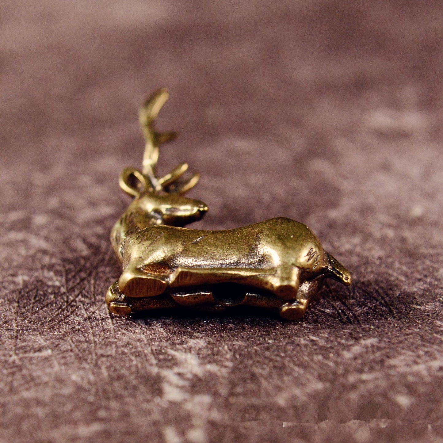 Brass Deer Statue Fawn Figurine Home Desktop Decor Gift Tea Pet Ornaments