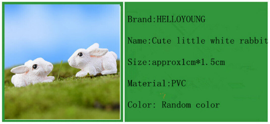 Moss Micro Landscape Deco Mini 10pcs Little White Rabbit Decoration Supplies