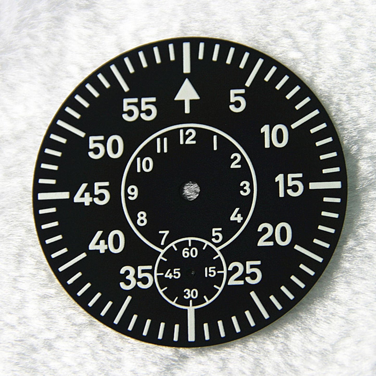 38.9MM Watch Pilot Dial Green Luminous Face Plate For ETA 6497 6498 Second @6/9