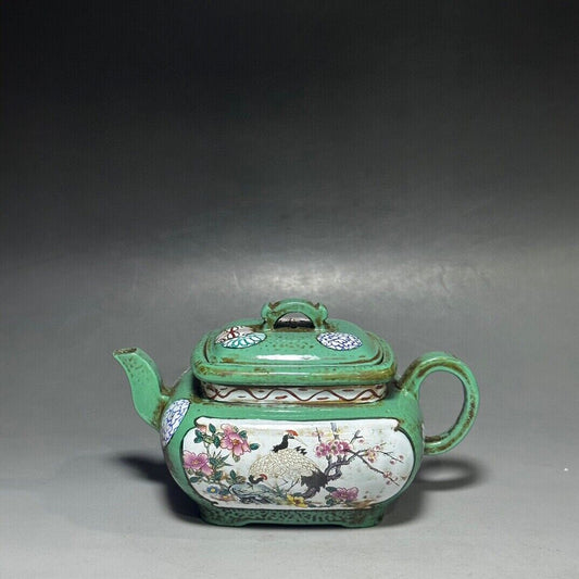 vintage chinese yixing purple clay teapot zisha ceremony carving Collectible art