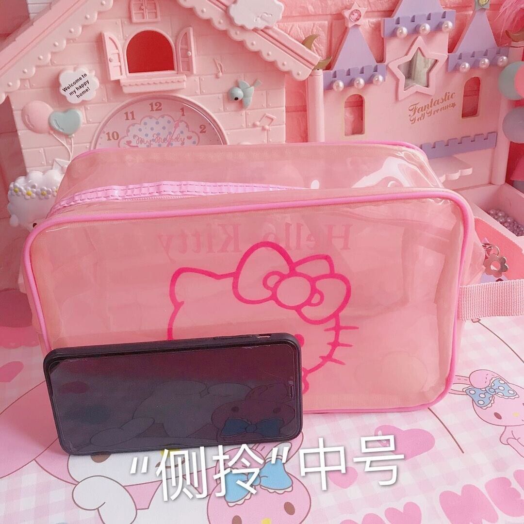 Hello Kitty Swimwear Storage Bag Transparent Cosmetic Wash Bag Travel Bag