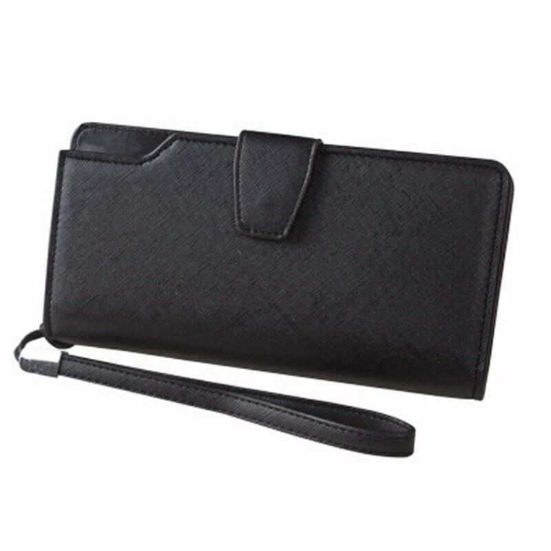 Women's Wallet Female Clutch Purse Cash Clip Handbag Leather Long Zipper Clamps
