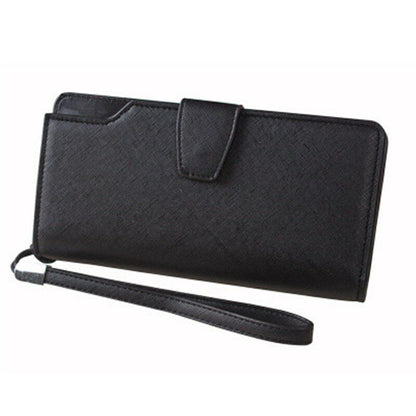 Women's Wallet Female Clutch Purse Cash Clip Handbag Leather Long Zipper Clamps
