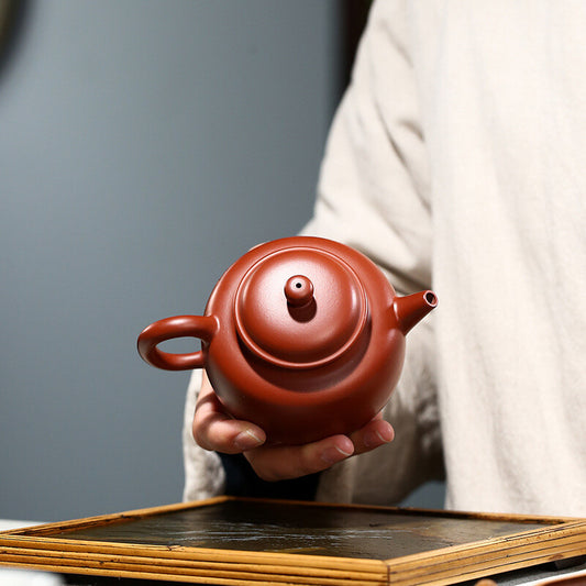 5.1" Chinese Yixing Zisha Pottery Clovershrub Clay 260ML Writing Teapot 古莲子